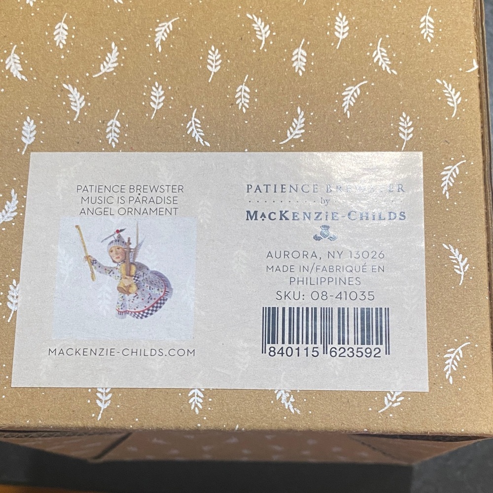 MacKenzie-Childs Patience Brewster Music is Paradise Angel Ornament - Picture 9 of 9